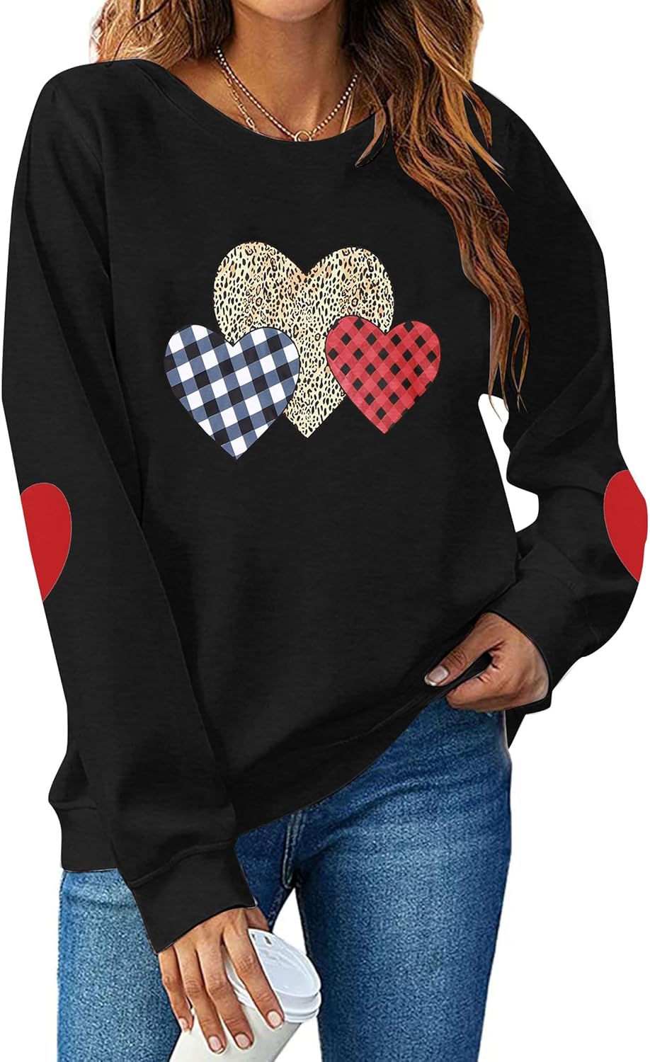 VILOVE Valentine's Heart Print Hoodie