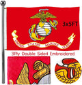 Embroidered US Marine Corps 3x5 Outdoor Flag - Heavy Duty Nylon