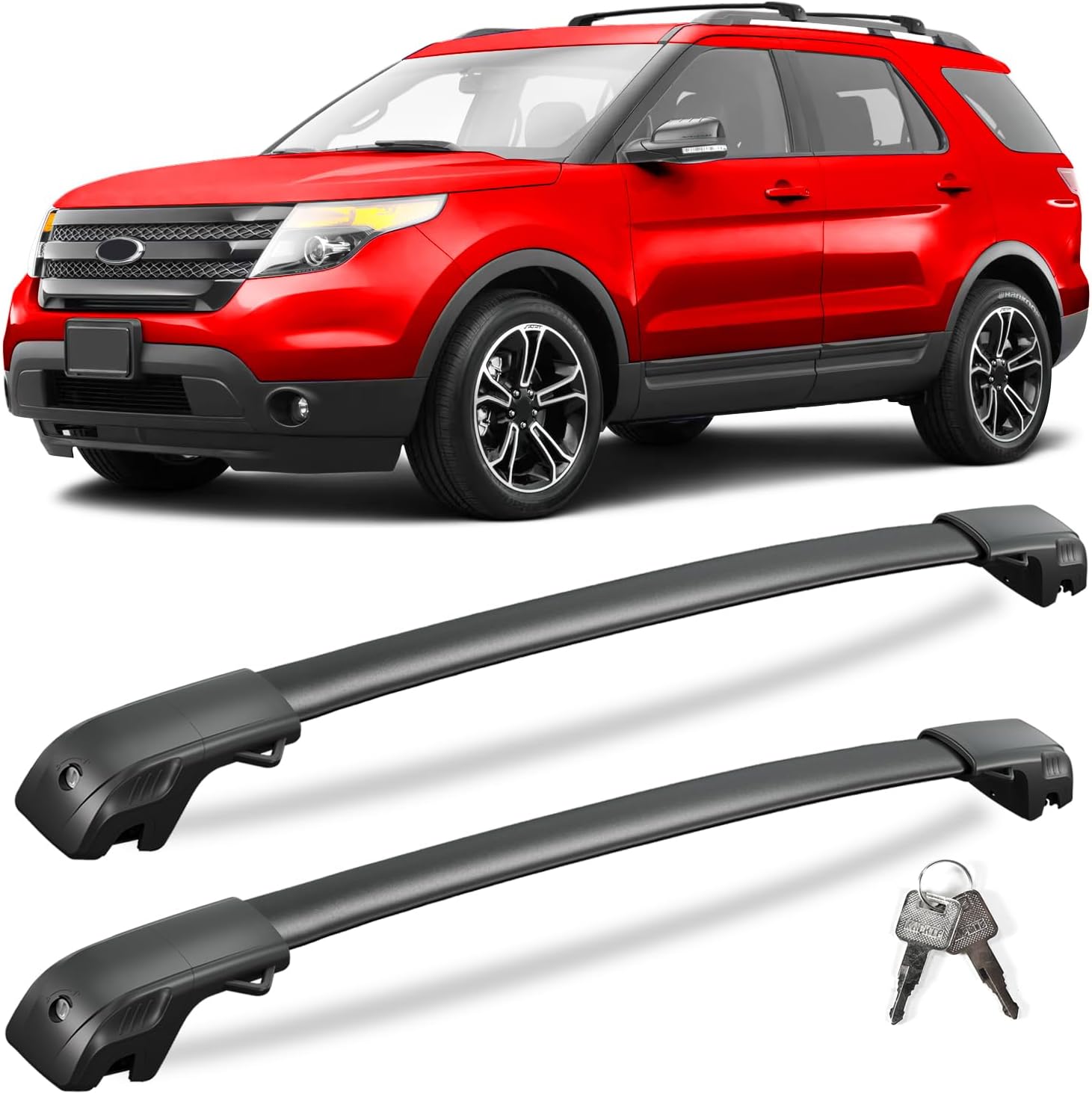 KINGGERI 220lbs Lockable Roof Rack Cross Bars for Ford Explorer