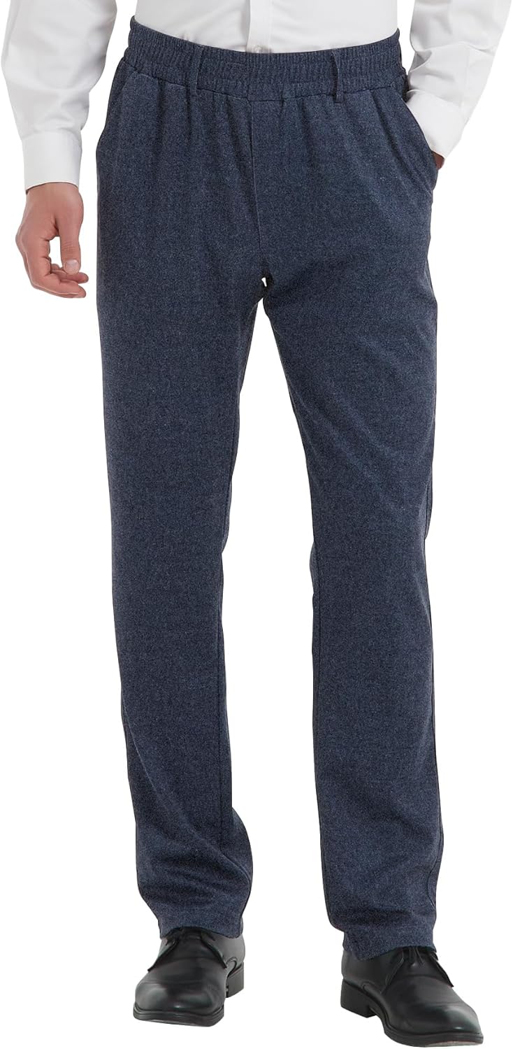 LETAOTAO Mens Elastic Waist Jeans for Seniors with Zipper Fly