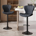 Modern Swivel Bar Stools Set of 2 with High Backrest Comfort