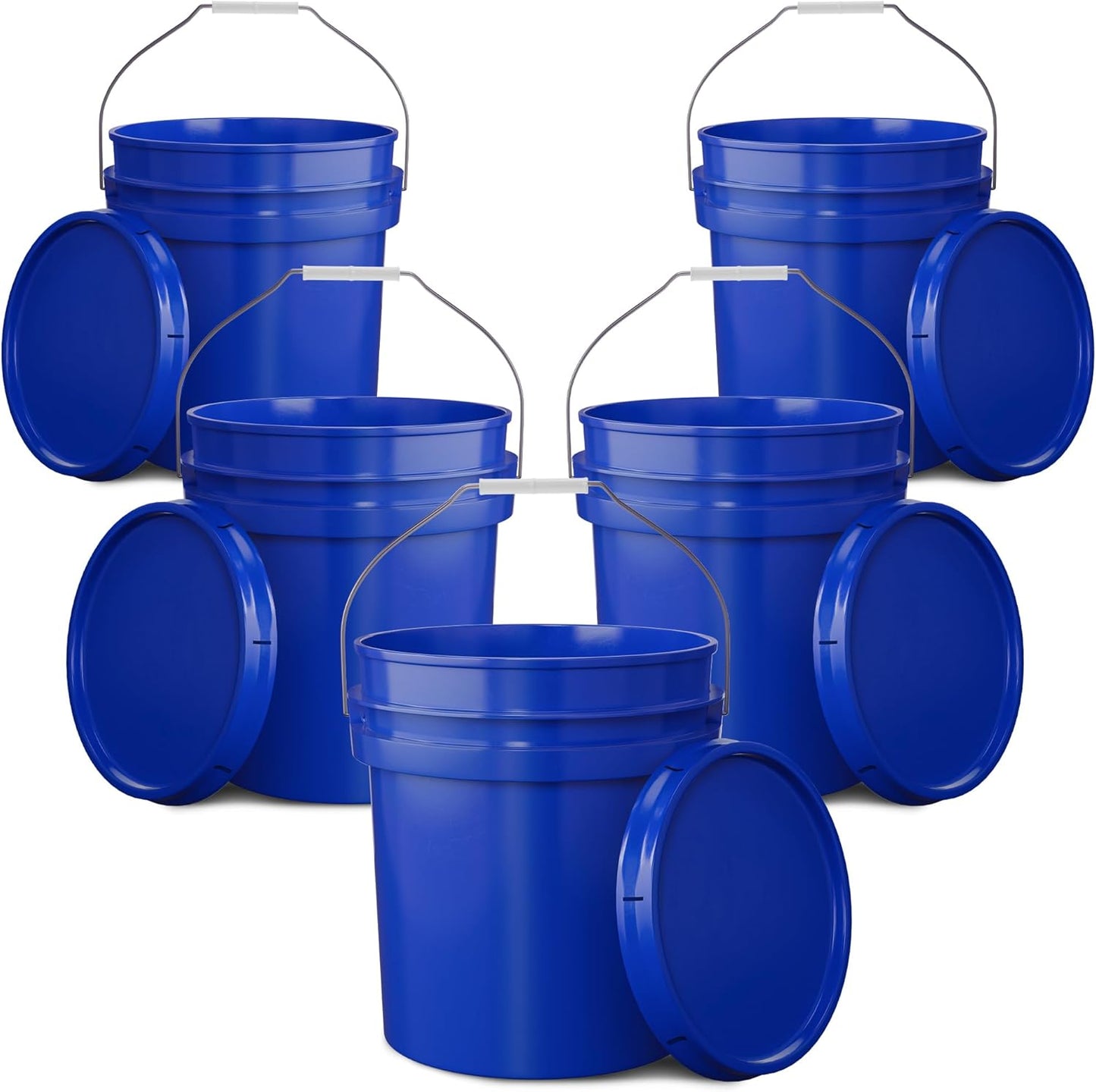 5-Gallon Dark Blue Bucket Pail Container for Multi-Use Storage