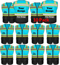 Safety Vest Customize Logo with 5 Pockets & Zipper - High (Style D29Z)