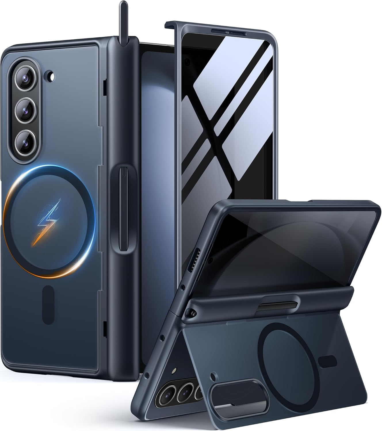 MOBOSI Galaxy Z Fold 5 Case with Kickstand and Hinge Protection