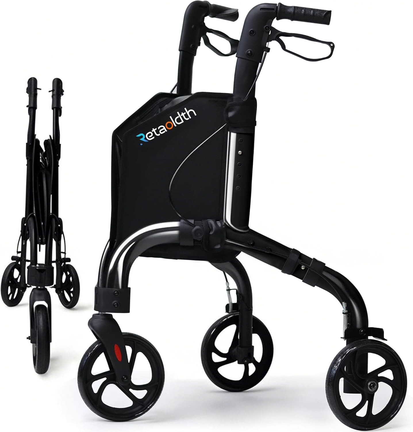 Premium 3 Wheel Rollator Walker for Seniors - Lightweight Aid