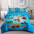 Boys Construction Vehicles Truck Comforter Set Full - Vibrant Truck