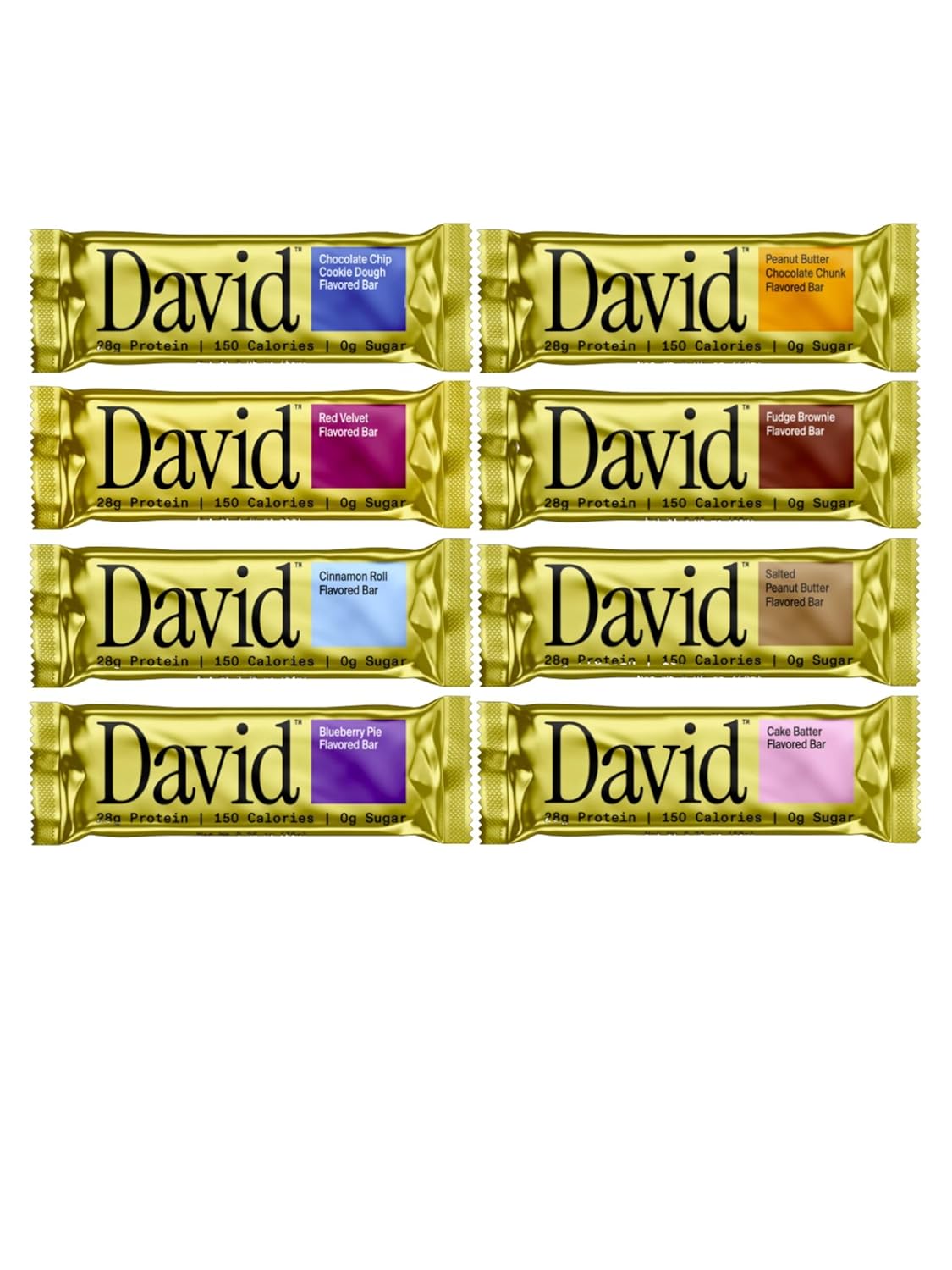 David Protein Bar Variety Pack - 8 Delicious Flavors