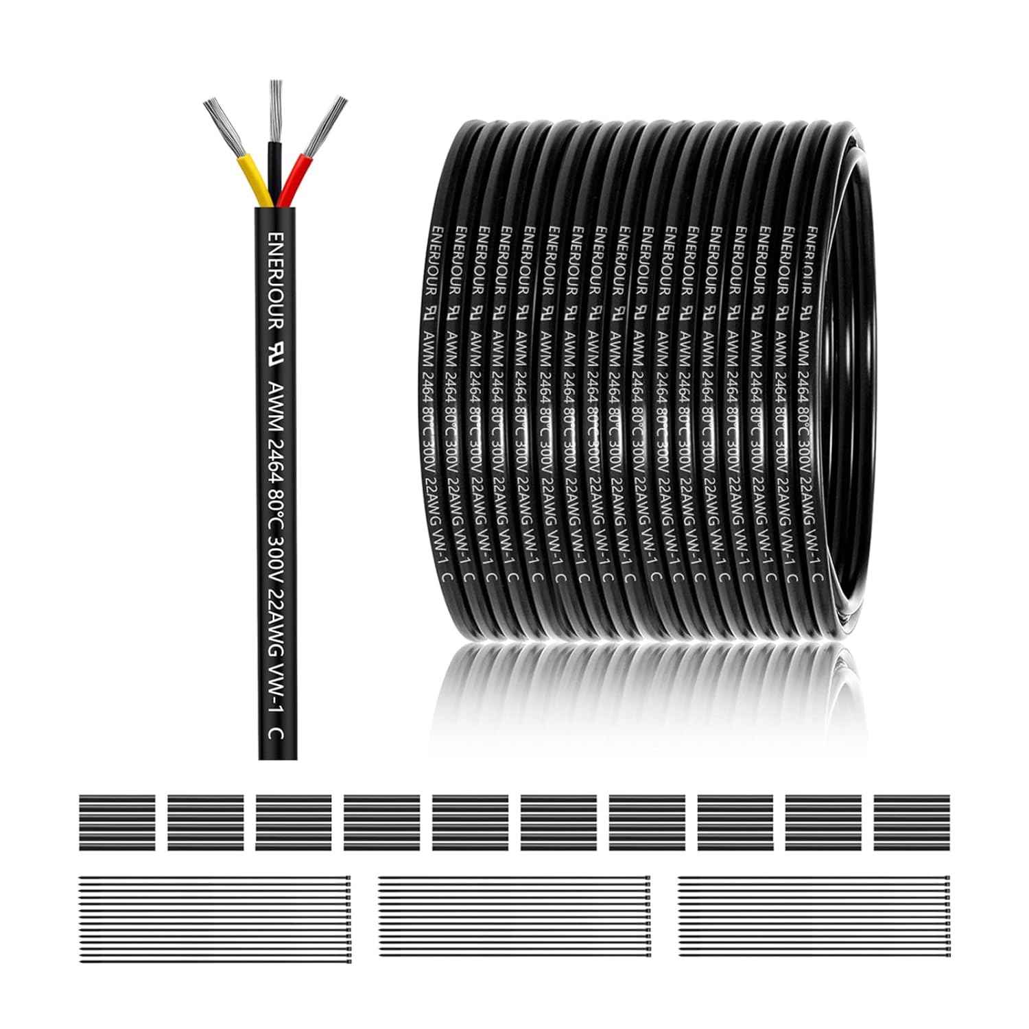 22 Gauge 3 Conductor Electrical Wire for LED Lighting Needs