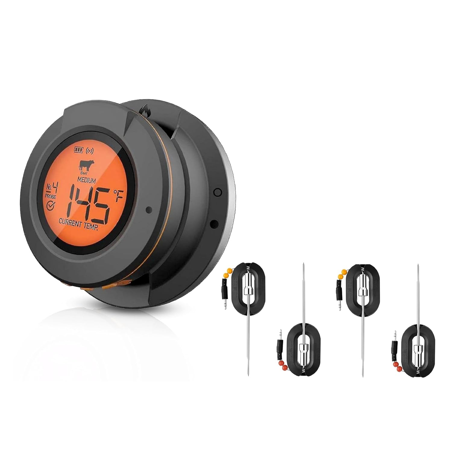 Wireless Smart BBQ Thermometer - 4 Probes