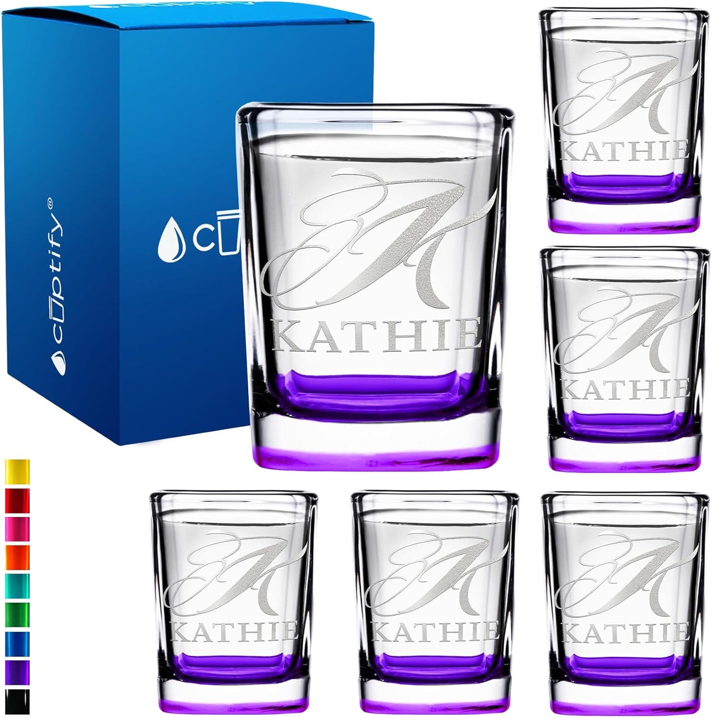 Personalized Shot Glasses Set of 6 with Custom Engraving