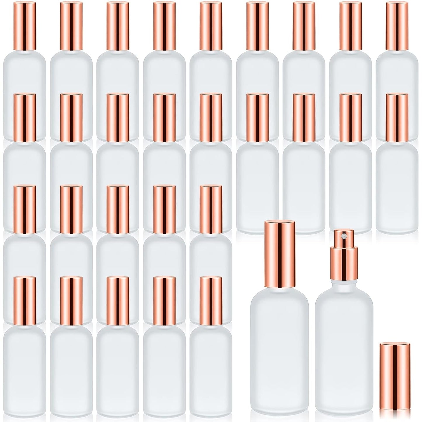 30 Pcs Rose Gold Glass Spray Bottles for Perfume and Travel