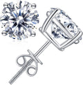 Moissanite Stud Earrings for Women 0.6CT - 18K White Gold Plated