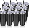 VEGOND Stainless Steel 20 oz Skinny Tumblers Bulk 12 Pack - Insulated