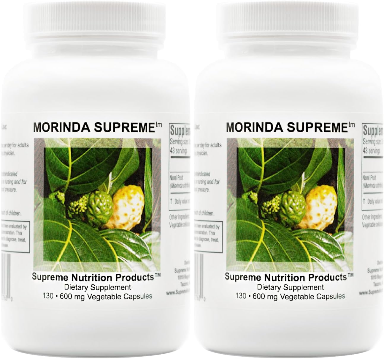 Morinda Supreme Whole Noni Fruit Capsules for Optimal Health