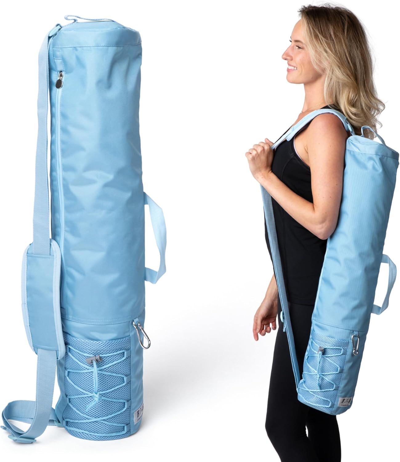 Stylish Sky Blue Yoga Mat Bag - Waterproof & Durable - FitLete Gear