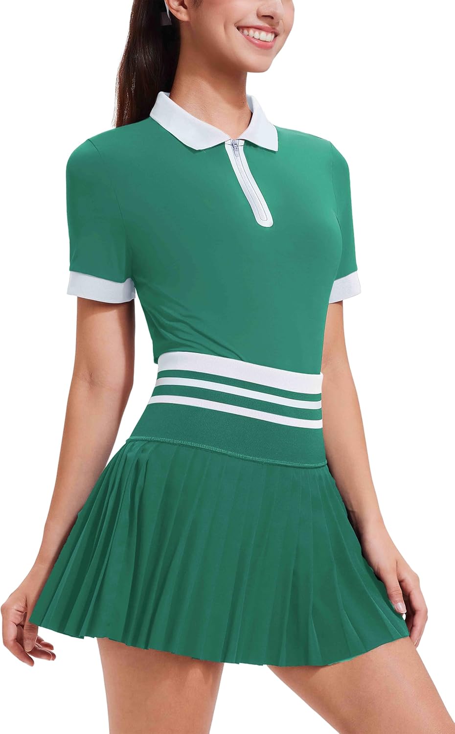 Tennis Skirt Sets for Women High Waisted Golf Polo Two Piece