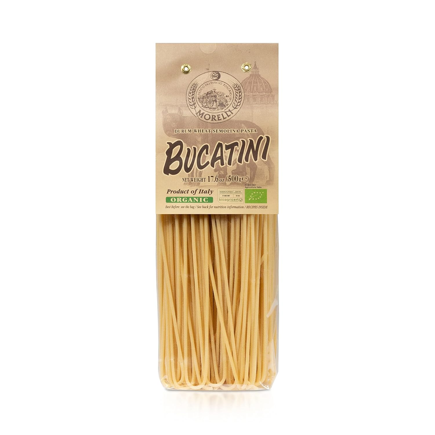 Morelli Bucatini Pasta Noodles - Premium Organic Italian Pasta