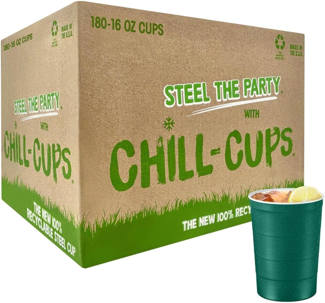 16 oz Party Cups for Cold Drinks - Sturdy, Durable & Recyclable