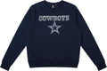 FOCO NFL Women's Sequin Bling Sweatshirt - Sparkly Game Day Style XL