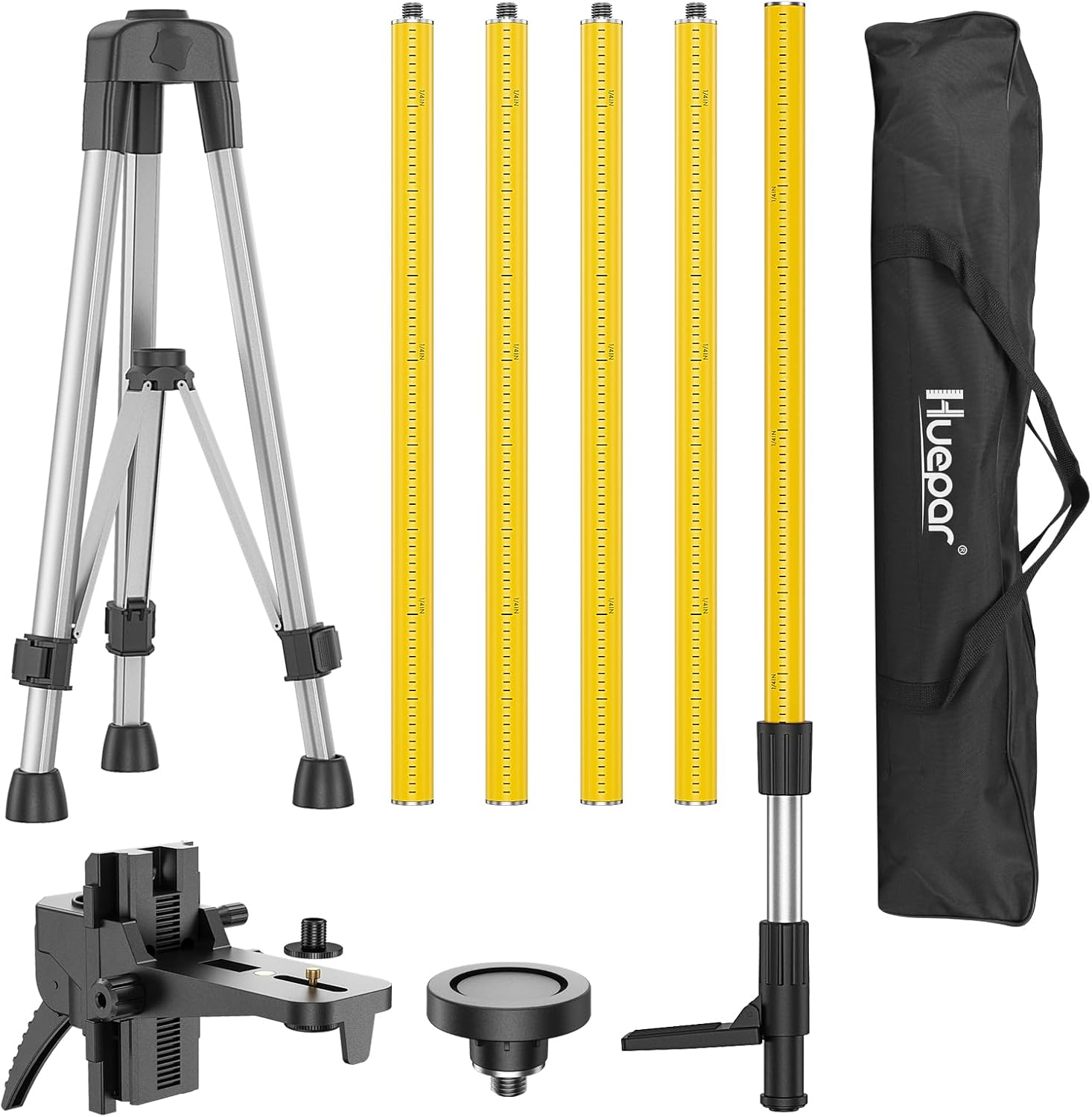 Huepar 12 Ft Telescoping Pole with Laser Mount for Precision Work