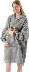 Wearable Blanket Hoodie - Oversized Sherpa Comfort and Giant Pocket