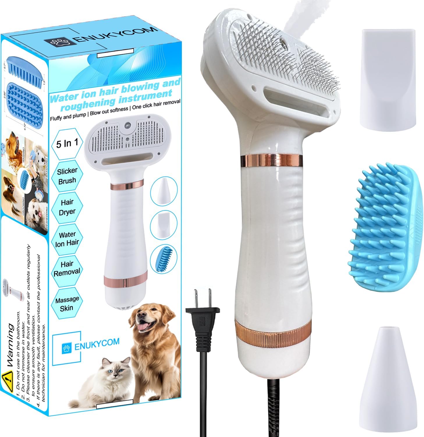 Quiet 300W Pet Hair Dryer - Grooming Essential for Dogs & Cats