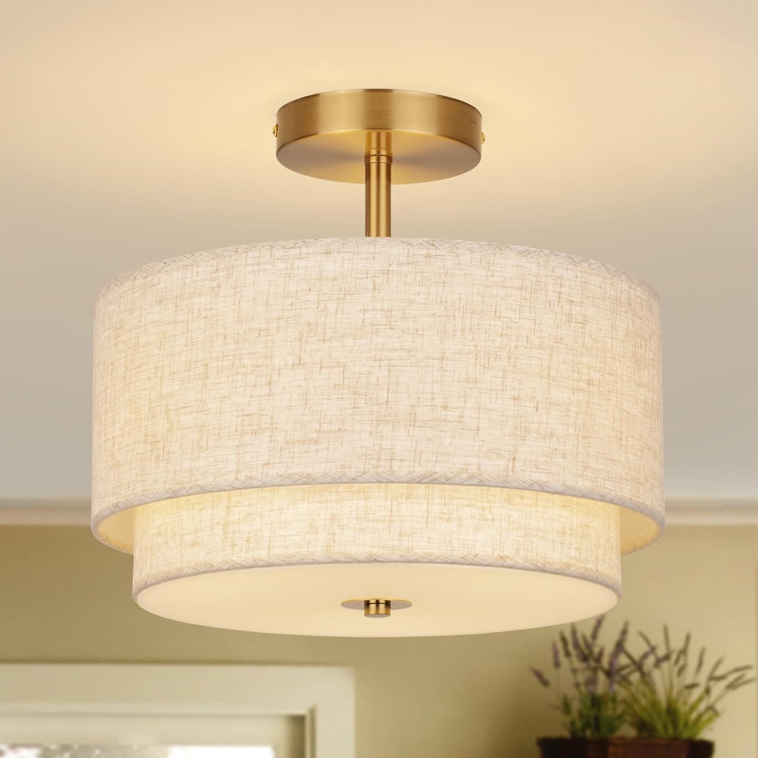 Semi Flush Mount Ceiling Light Fixture for Modern Farmhouse Decor