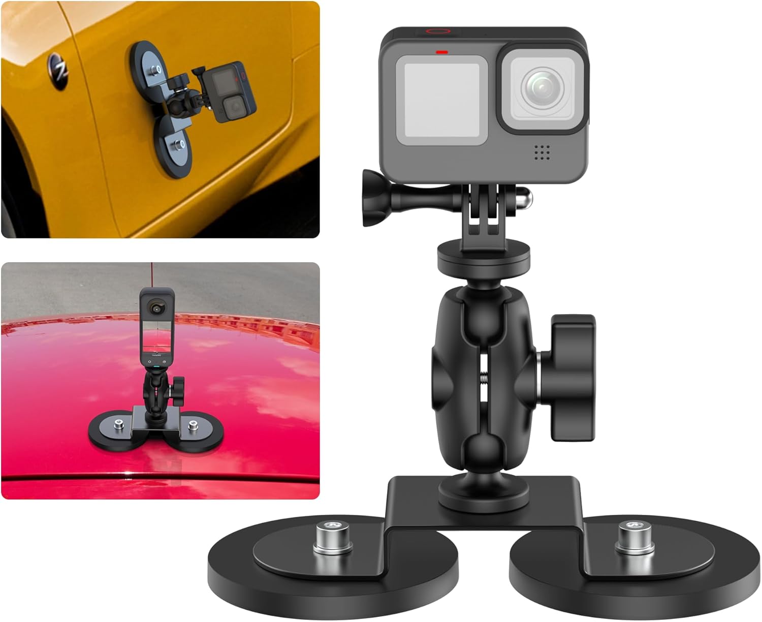 Magnetic Car Mount for Insta360 and GoPro Action Cameras
