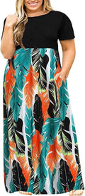 Plus Size Maxi Dress with Pockets - Comfortable High Waist Casual Fit