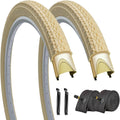 26 x 2.125 Cruiser Beach Bike Tires Cream Color - Quiet, Comfortable