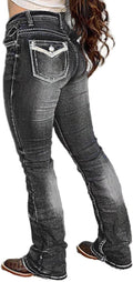 Flamingals Boot Cut Jeans for Women - Butt Lifting