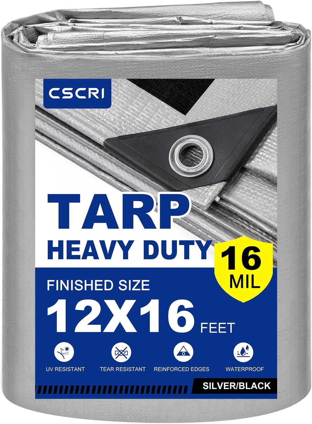 16Mil Heavy Duty Waterproof Tarp 12x16 for All-Season Use
