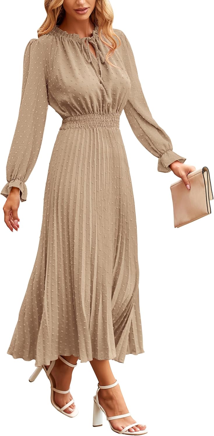 PRETTYGARDEN Women's Casual Long Sleeve Midi Dress for All Occasions