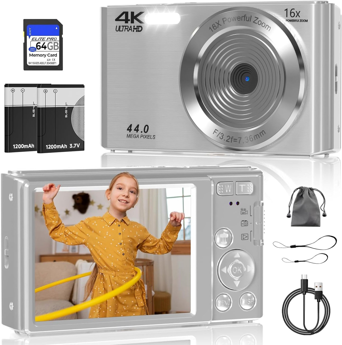 Ultra Sharp 44MP 4K Digital Camera Bundle - Perfect for Kids & Teens!