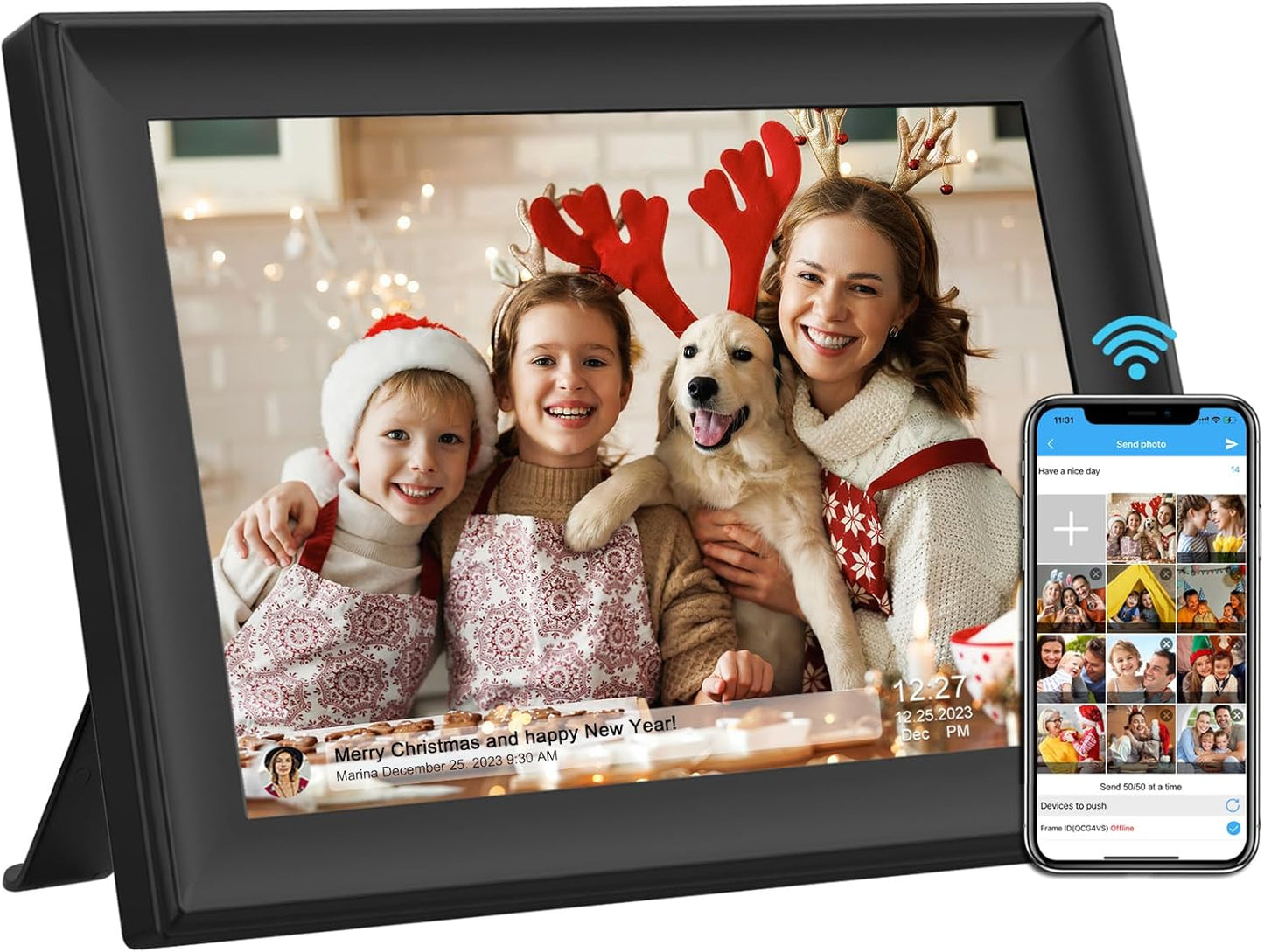 SSAWiFiFrame 10.1 Inch Digital Picture Frame with 32GB Storage