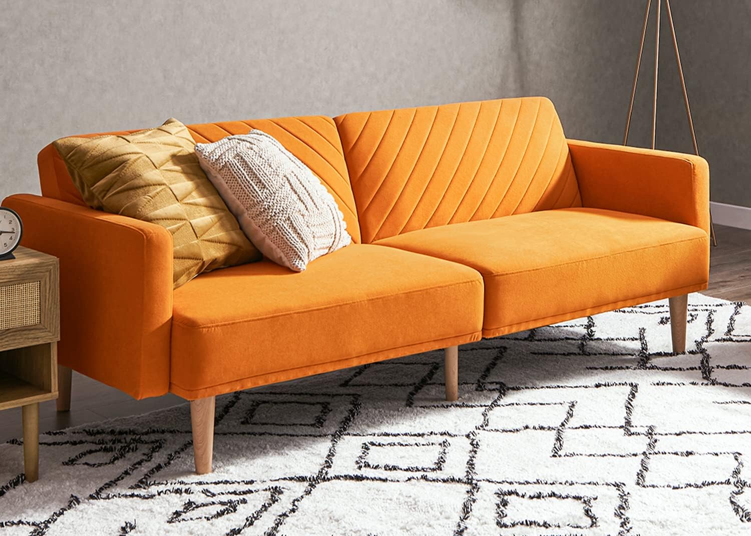 Mopio 76.8 Futon Sofa Bed: Stylish Mid Century Modern Couch