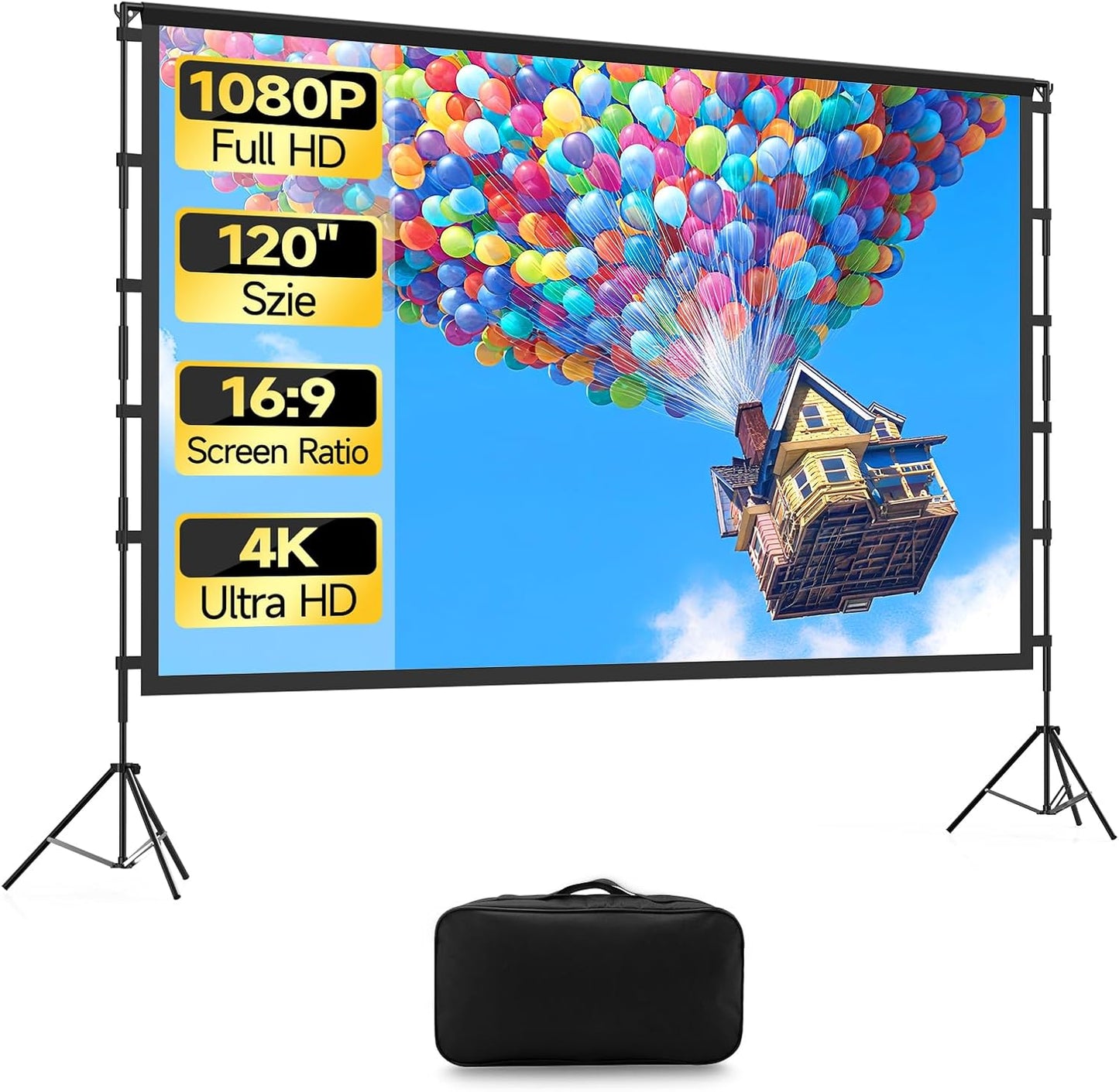KSAN 120 inch Projection Screen with Stand for Outdoor Movies