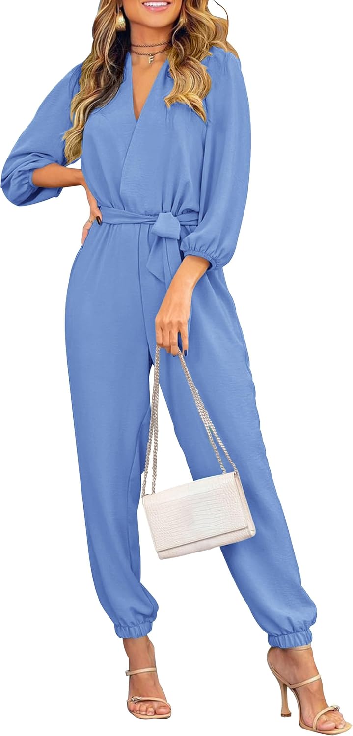 PRETTYGARDEN Women's Fall Jumpsuits for Dressy Casual Style
