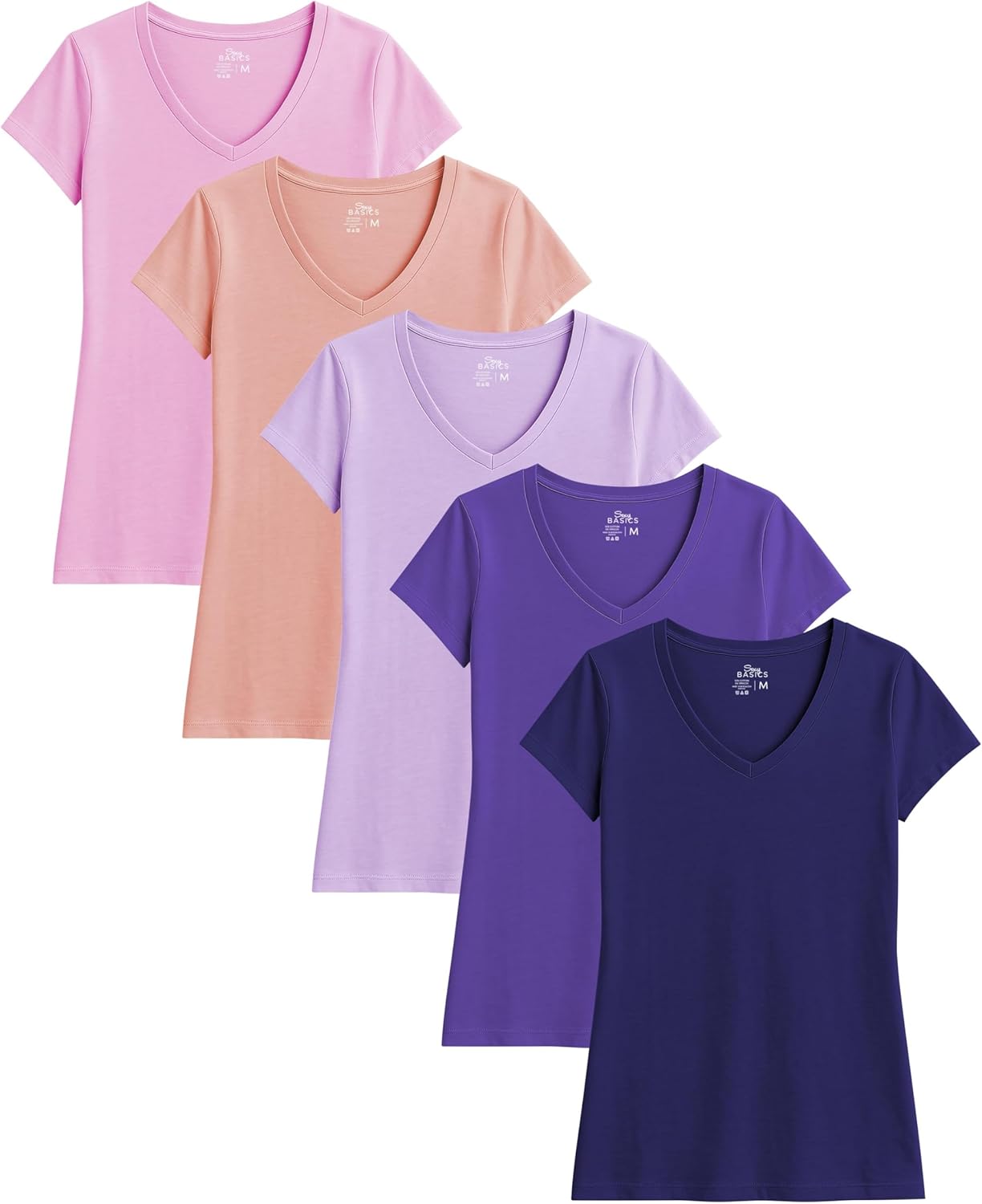 Sexy Basics Womens Cotton Stretch V Neck T Shirts for All Occasions