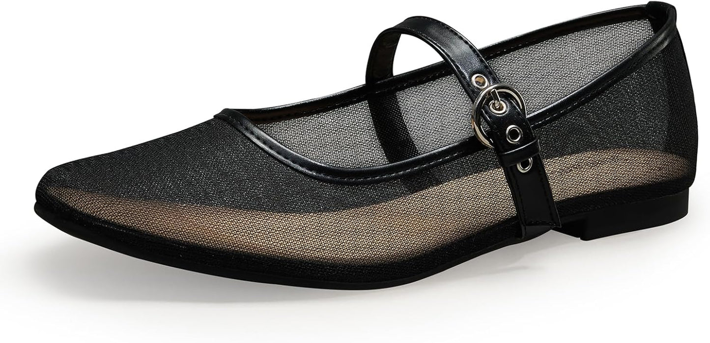 Leopard Flats for Women - Stylish Mesh Ballet Slip On Shoes
