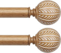 KAMANINA Adjustable Wood Curtain Rods for Windows 32 to 58 Inch