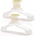 Clear Bling Clothes Hangers 16in 40 Pack - Slim Gold Hook Closet