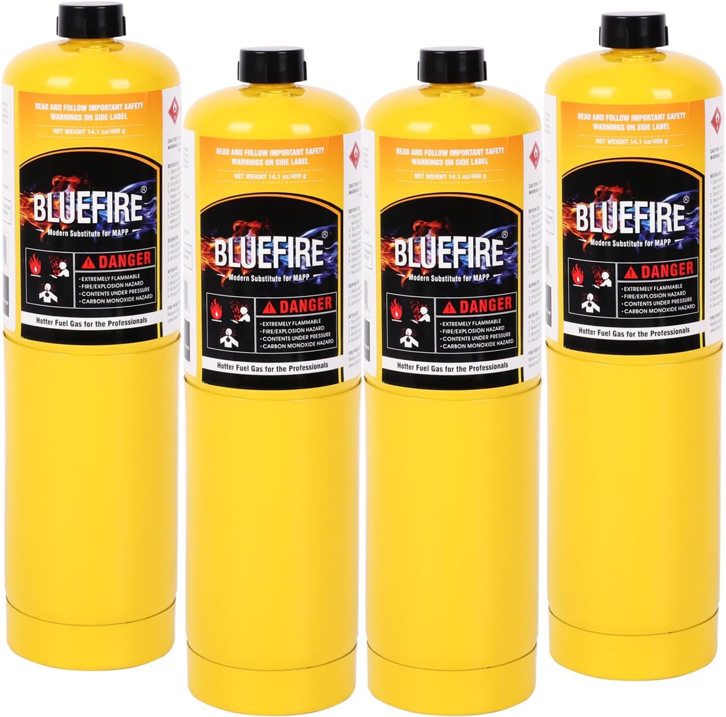 BLUEFIRE MAPP Gas Cylinder 14.1 oz for High-Temperature Welding