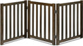 LZRS 3-Panel Wooden Free Standing Foldable Dog Gate - Step-Over Safety