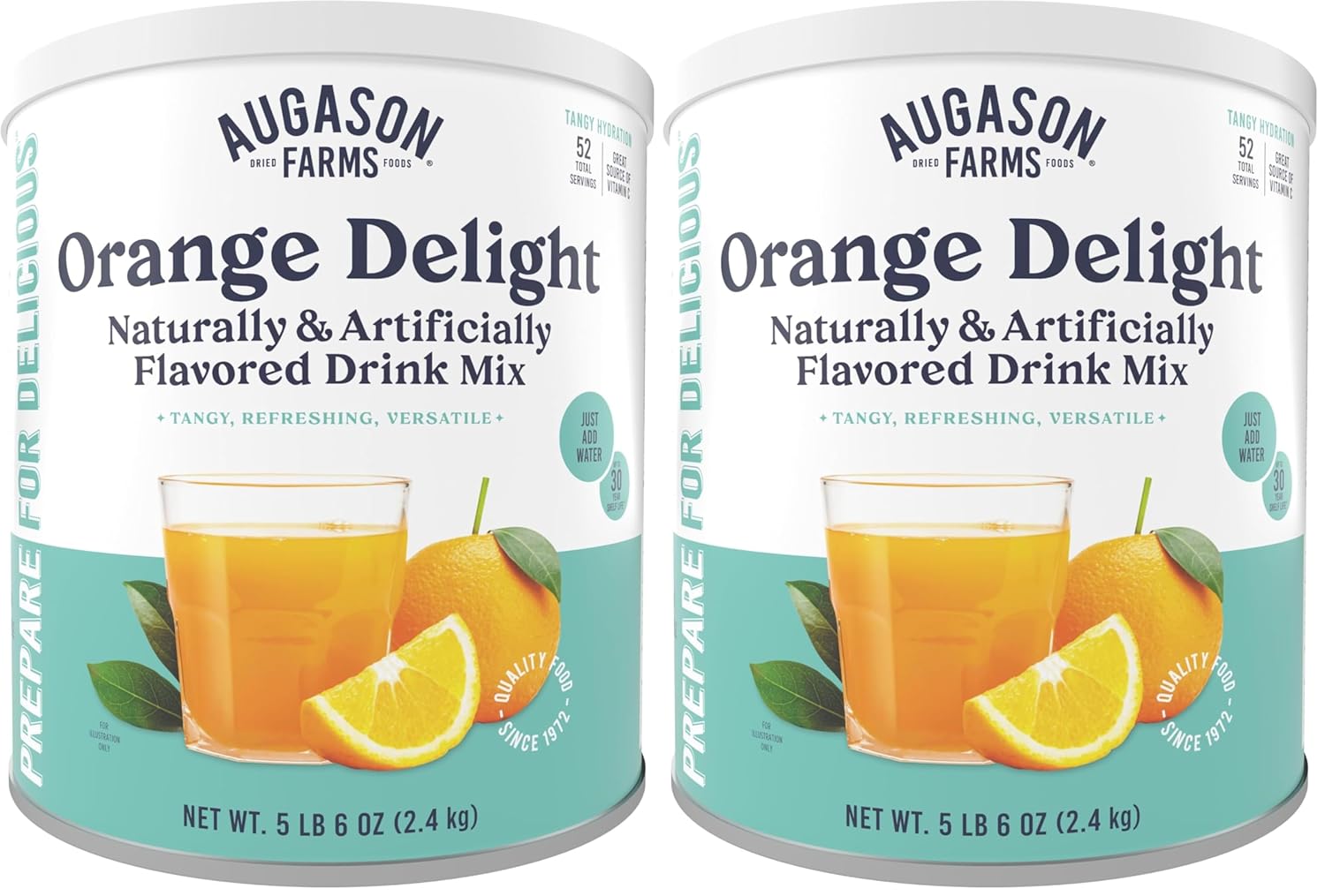 Augason Farms Orange Delight Drink Mix - Refreshing Beverage Pack