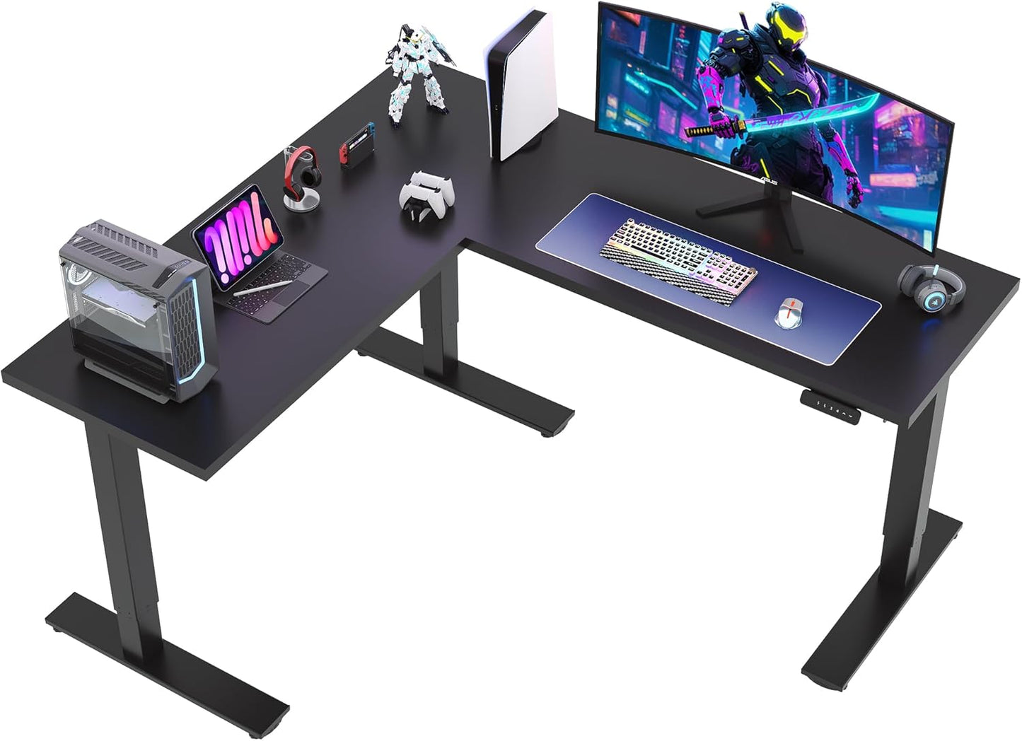 SANODESK L Shaped Standing Desk with Electric Height Adjustment