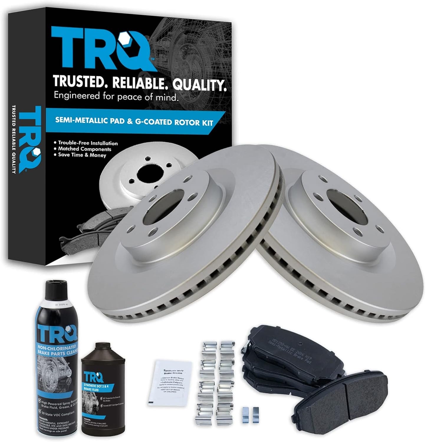 TRQ Front Brake Pad & Rotor Kit for 2007-2015 Ford Edge