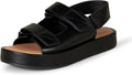 Women's Adjustable Triple Strap Flat Platform Sandal - Cushioned Fit