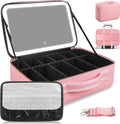 15in x 11in Large Capacity Makeup Bag with LED Mirror - Travel