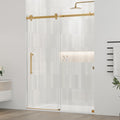 Frameless Shower Door 56-60 in x 72 in - Sleek Water Repellent Gold